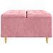 Pouf contenitore con cuscino Rosa 80 x 80 x 45 cm Velluto - Foto miniatura 5