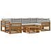 Set di divani da esterno 7 pcs Naturale e Grigio Chiaro - Foto miniatura 1