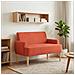 Loveseat con bottoni imbottiti Rosso Arancio 116 x 67 x 81 cm - Foto miniatura 2