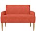Loveseat con bottoni imbottiti Rosso Arancio 116 x 67 x 81 cm - Foto miniatura 3