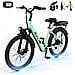 SU7 Bicicletta Elettrica da Città 24" per Adulti 250W Batteria 36V 13Ah Autonomia 30-60 km 25 km /h Shimano 7 Velocità Display LCD Sblocco NFC Verde - Foto miniatura 1