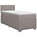 Letto box spring con materasso Tortora 90 x 200 cm Tessuto - Foto miniatura 1