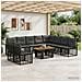 Set Divano da Giardino 11 pz Nero e Grigio scuro polyrattan - Foto miniatura 10