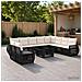 Set Divano da Giardino 11 pz Nero e Bianco Crema polyrattan - Foto miniatura 6