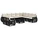 Set Divano da Giardino 11 pz Nero e Bianco Crema polyrattan - Foto miniatura 1