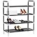 Scarpiera con 4 Ripiani in Metallo e Tessuto non Tessuto Nero - Foto miniatura 3