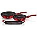 Bh-1668 Set Di Padelle Metalliche Bordeaux Con Piastra Per Griglia - Foto miniatura 11