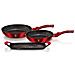 Bh-1668 Set Di Padelle Metalliche Bordeaux Con Piastra Per Griglia - Foto miniatura 9