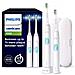 Philips Sonicare Protectiveclean Spazzolini Elettrici Sonici, Con Custodia Da Viaggio, Confezione Da 2 Spazzolini Bianch - Foto miniatura 6