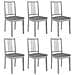 Sedie Da Pranzo Con Cuscini 6 Pz Grigie In Legno Massello - Foto miniatura 1