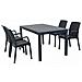 Caligola - Set Tavolo Fisso In Wicker Cm 150 X 90 Compreso Di 4 Sedute - Foto miniatura 1