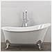 Vasca Da Bagno Free Standing Ovale Con Piedini Bianco Lucido 160 X 75 X 84cm - Foto miniatura 2