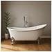 Vasca Da Bagno Free Standing Ovale Con Piedini Bianco Lucido 160 X 75 X 84cm - Foto miniatura 3