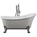 Vasca Da Bagno Free Standing Ovale Con Piedini Bianco Lucido 160 X 75 X 84cm - Foto miniatura 1