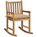 Sedia A Dondolo Con Cuscino Beige In Massello Di Teak - Foto miniatura 1