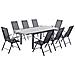 Tavolo Da Giardino E 8 Sedie In Alluminio Grigio Ravenne - Foto miniatura 1
