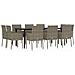 Set Mobili Giardino 11 Pz Con Cuscini Polyrattan Nero E Grigio - Foto miniatura 3