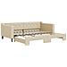 Divano Letto Con Letto Estraibile Crema 90x200 Cm In Tessuto - Foto miniatura 2