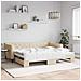 Divano Letto Con Letto Estraibile Crema 90x200 Cm In Tessuto - Foto miniatura 1