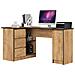 Scrivania ad angolo B20 sinistro, 1 anta e 3 cassetti, 155x85x77 cm, Colore Quercia Craft - Foto miniatura 1