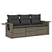 Set Divani Da Giardino 3 Pz Con Cuscini Grigio In Polyrattan - Foto miniatura 2