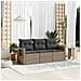 Set Divani Da Giardino 3 Pz Con Cuscini Grigio In Polyrattan - Foto miniatura 1