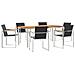 Set da Pranzo per Giardino di 7 Pezzi in Legno Massello di Teak, Tavolo da Pranzo All'aperto 180x90x75 cm in Legno Massello di Teak - Foto miniatura 1