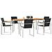 Set da Pranzo per Giardino di 7 Pezzi in Legno Massello di Teak, Tavolo da Pranzo All'aperto 180x90x75 cm in Legno Massello di Teak - Foto miniatura 3