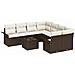Set divani giardino 9 pezzi con cuscini Rattan marrone - Foto miniatura 1