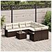 Set divani giardino 9 pezzi con cuscini Rattan marrone - Foto miniatura 3
