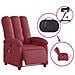 Poltrona Massaggiante Reclinabile Elettrica Rosso Vino Tessuto - Foto miniatura 6