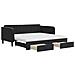 Divano Letto Estraibile con Cassetti Nero 90x190 cm in Velluto - Foto miniatura 1