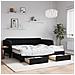 Divano Letto Estraibile con Cassetti Nero 90x190 cm in Velluto - Foto miniatura 2