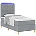 Letto a molle con materasso Grigio chiaro 100 x 200 cm Tessuto - Foto miniatura 3