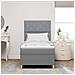 Letto a molle con materasso Grigio chiaro 100 x 200 cm Tessuto - Foto miniatura 5