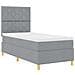 Letto a molle con materasso Grigio chiaro 100 x 200 cm Tessuto - Foto miniatura 6