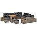 Set Divano da Giardino con cuscino 13 pcs Grigio Poly Rattan - Foto miniatura 1