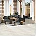 Set Divano da Giardino con cuscino 13 pcs Grigio Poly Rattan - Foto miniatura 2