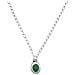 Collana Con Catena In Resina Color Smeraldo Placcata Argento - Foto miniatura 2