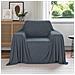 Coperte da Pile 6 pcs Grigio scuro 210 x 140 cm Panno - Foto miniatura 2