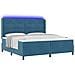 Letto a molle con materasso con led Blu 200 x 200 cm Velluto - Foto miniatura 1