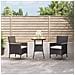 Set Bistrò da Giardino 3 pz con Cuscini in Polyrattan Nero - Foto miniatura 2