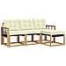 Set di divani da esterno con cuscino 4 pcs Bianco e Crema - Foto miniatura 1