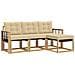 Set di divani da esterno con cuscino 4 pcs Bianco e Beige - Foto miniatura 1