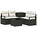 Set di divani 6 pz Nero e Bianco Crema - Foto miniatura 1