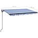 Tenda da Sole Retrattile Manuale con LED 450x300cm Blu e Bianca - Foto miniatura 3