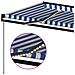 Tenda da Sole Retrattile Manuale con LED 450x300cm Blu e Bianca - Foto miniatura 5