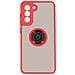 Cover Samsung Galaxy S21 Fe Bimateriale Anello Supporto Metallico Rossa - Foto miniatura 1