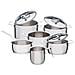Batteria Pentola 9 Pezzi Pots Pans Acciaio Inox - Foto miniatura 1