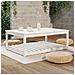 Tavolo Da Giardino Bianco 121x82,5x45 Cm Legno Massello Di Pino - Foto miniatura 3